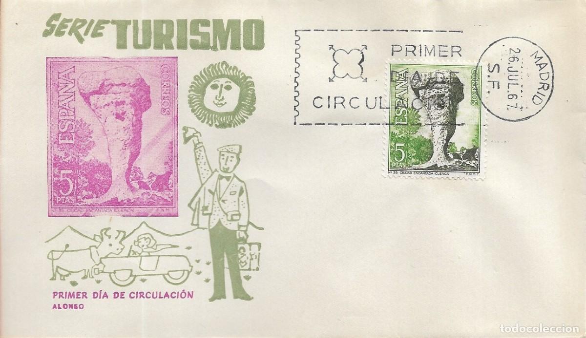 Sellos: CIUDAD ENCANTADA CUENCA SERIE TURISTICA 1967 (EDIFIL 1807) SOBRE PRIMER DIA SIN CIRCULAR ALONSO RARO