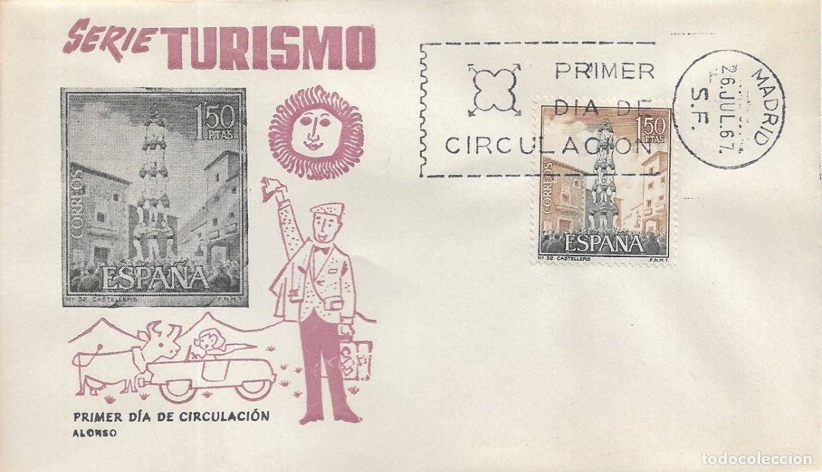 Sellos: CASTELLERS SERIE TURISTICA 1967 (EDIFIL 1804) EN SOBRE PRIMER DIA SIN CIRCULAR ALONSO RARO ASI