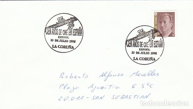 Sellos: A&ntilde;o 1996, CENTENARIO DEL CINE EN ESPA&Ntilde;A, MATASELLO DE A CORU&Ntilde;A - Foto 1