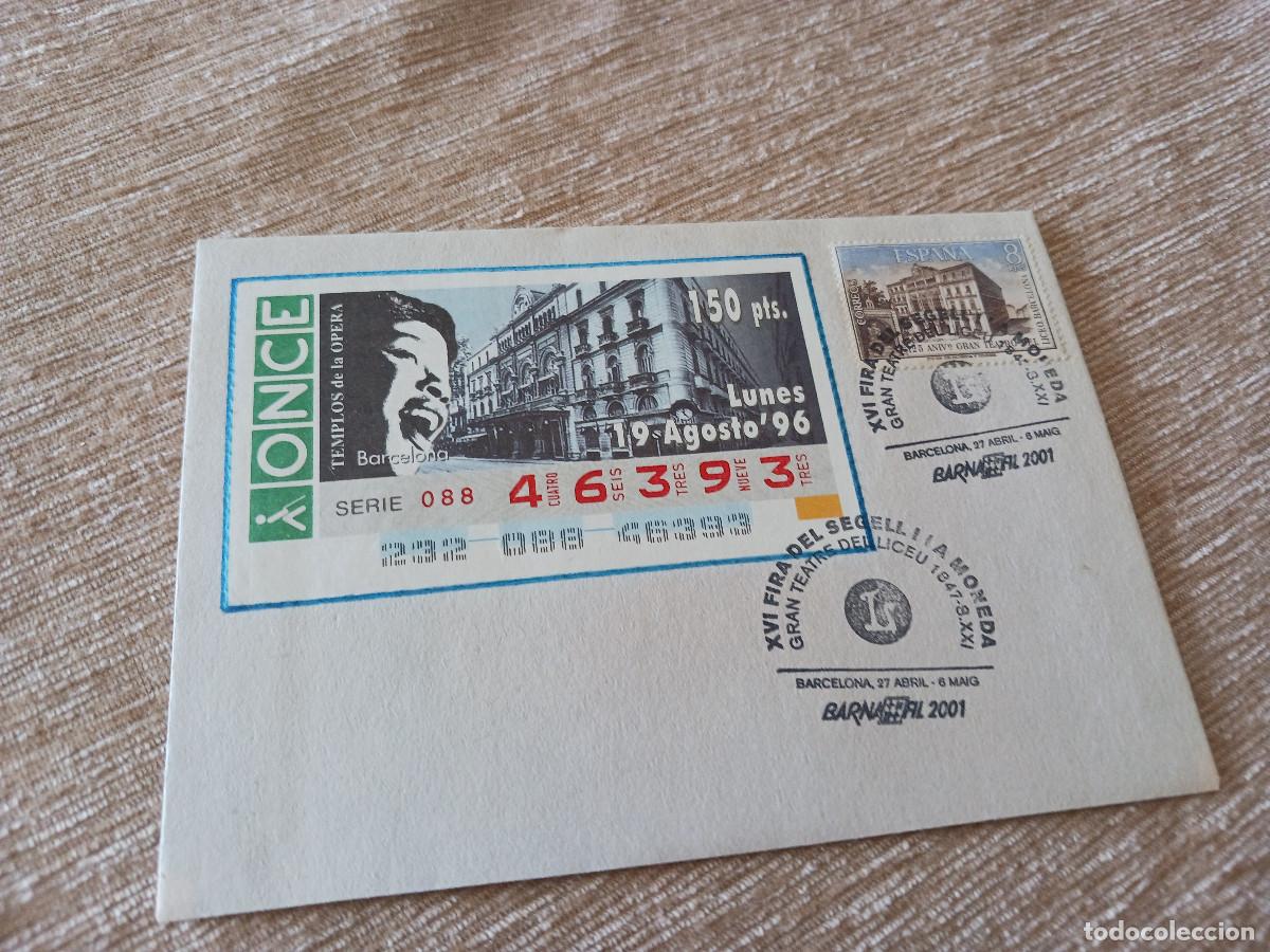 Stamps: exposicion filatelica, gran teatro del liceu, barnafil 2001, decimo pegado