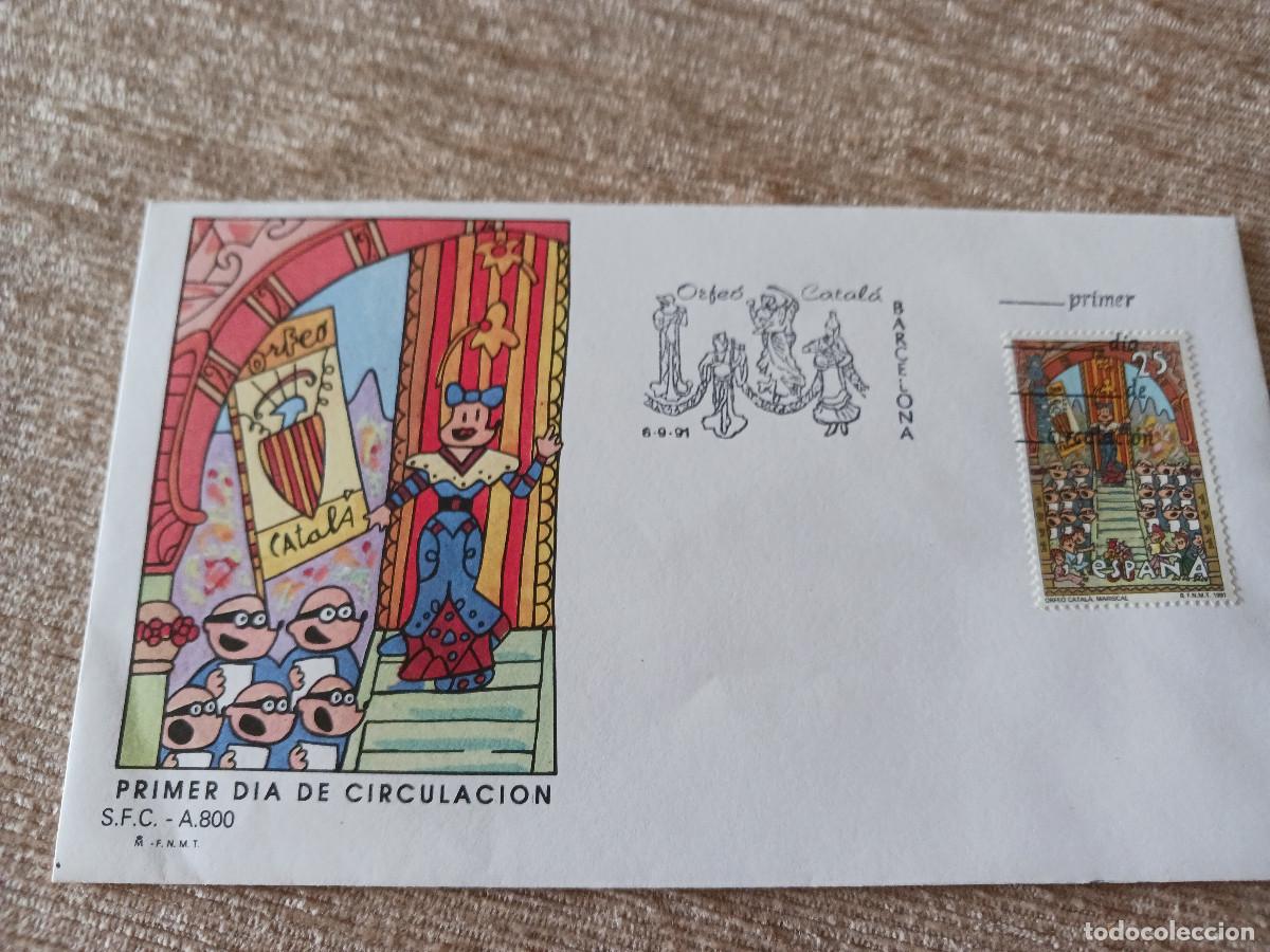 Stamps: orfeo catala, primer dia, 1991