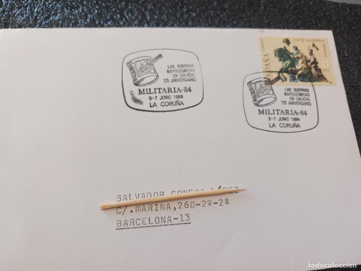 Briefmarken: sobre circulado de primer dia de circulacion, militaria 84 la coru&ntilde;a 1984
