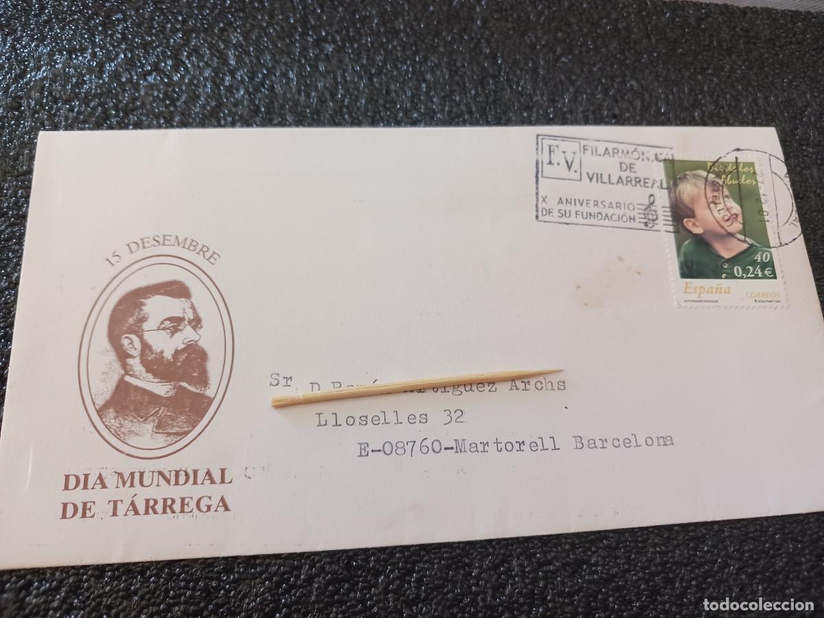 Briefmarken: sobre circulado de primer dia de circulacion, filarmonica de villarreal