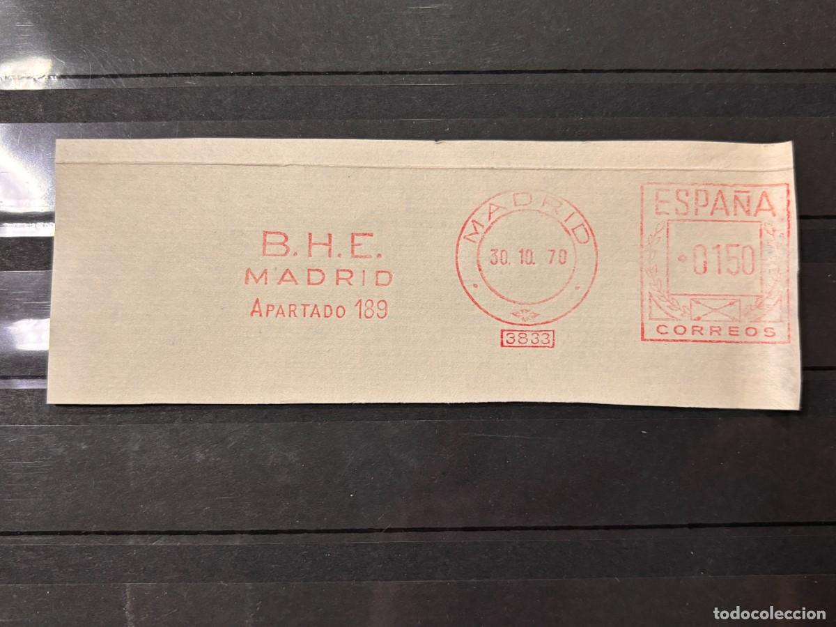 Timbres: FRANQUEO MEC&Aacute;NICO. B.H.E. MADRID, 1970