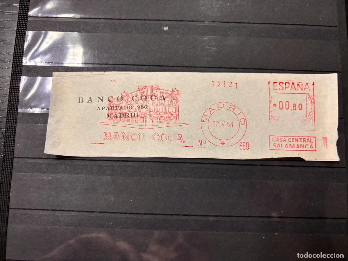 Sellos: FRANQUEO MEC&Aacute;NICO. BANCO COCA. MADRID, 1954 - Foto 1
