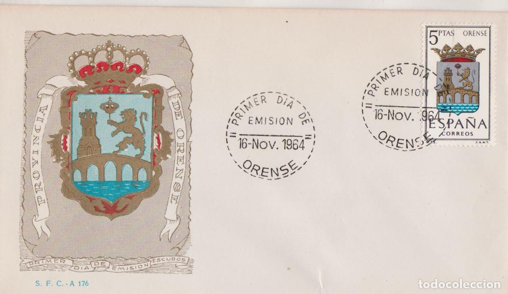 Francobolli: SOBRE PRIMER D&Iacute;A DE CIRCULACI&Oacute;N - ESCUDO PROVINCIA DE ORENSE - 16 NOV. 1964 - S.F.C.-A.176