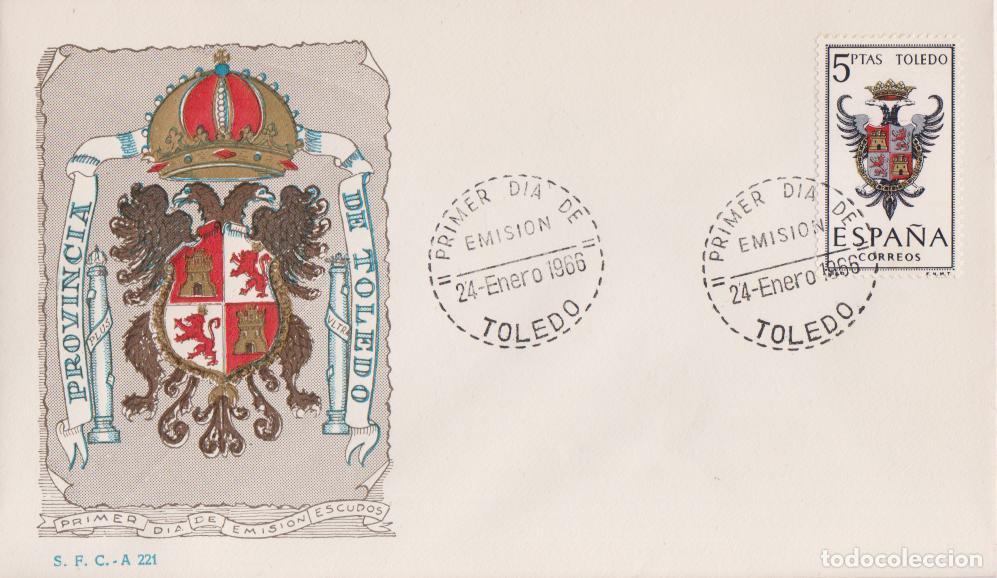 Francobolli: SOBRE PRIMER D&Iacute;A DE CIRCULACI&Oacute;N - ESCUDO PROVINCIA DE TOLEDO - 24 ENERO 1966 - S.F.C.-A.221