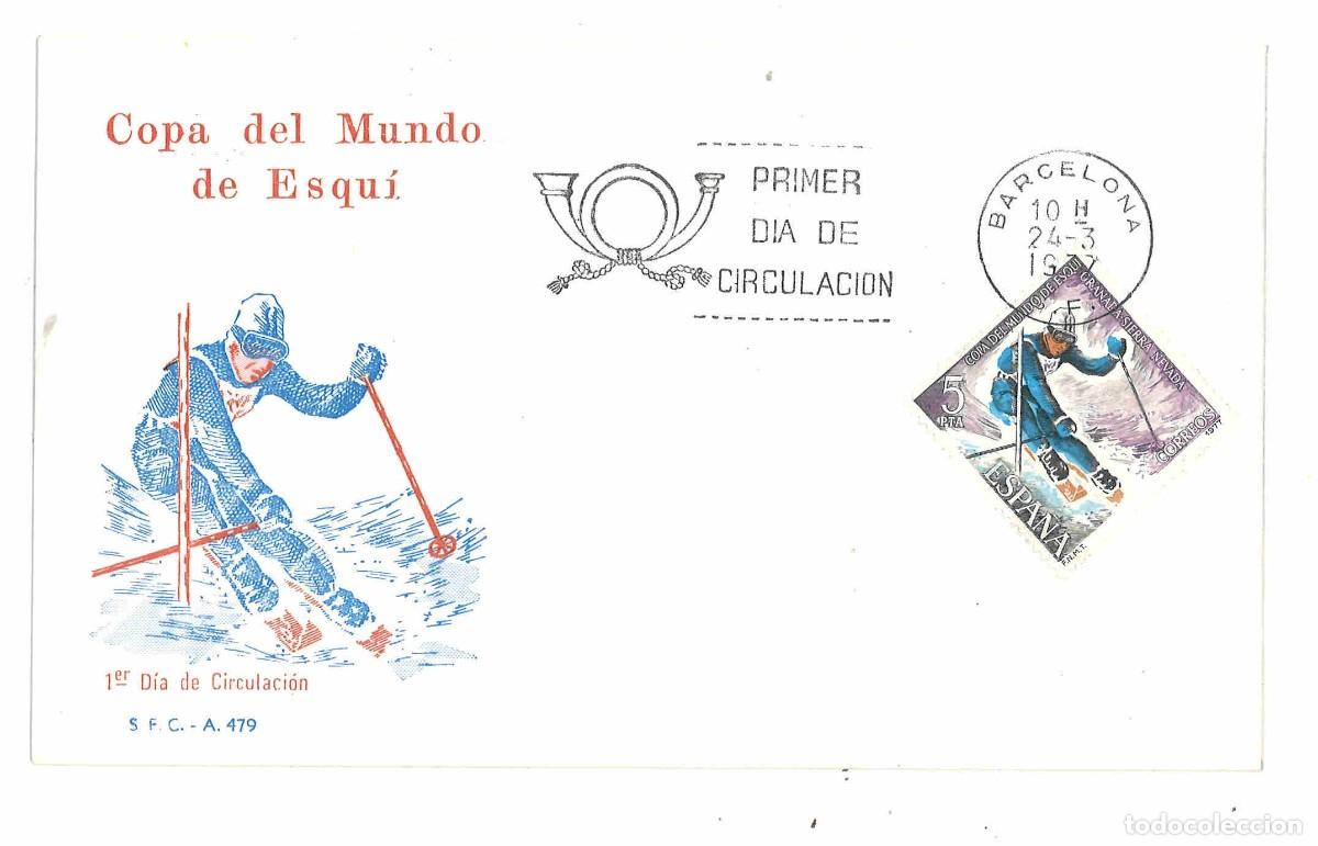 Sellos: Sobre primer d&iacute;a de circulaci&oacute;n. Copa del Mundo de Esqu&iacute;. 1977