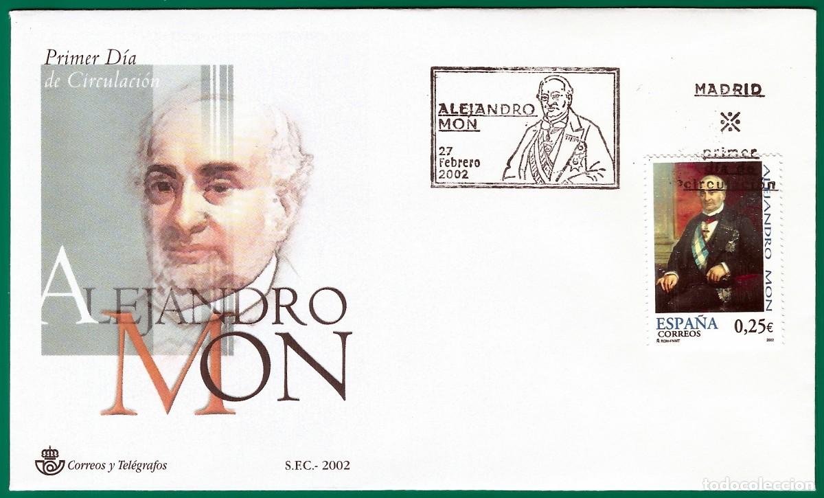 Sellos: Espa&ntilde;a. 2002. FDC / SPD. II Centenario nacimiento de Alejandro Mon - Foto 1