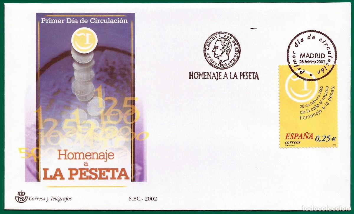 Sellos: Espa&ntilde;a. 2002. FDC / SPD. Homenaje a la Peseta - Foto 1