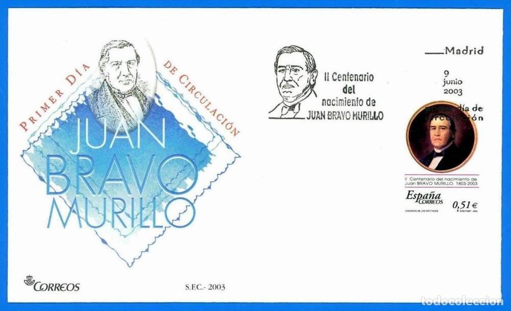 Sellos: Espa&ntilde;a. 2003. FDC / SPD. Juan Bravo Murillo - Foto 1