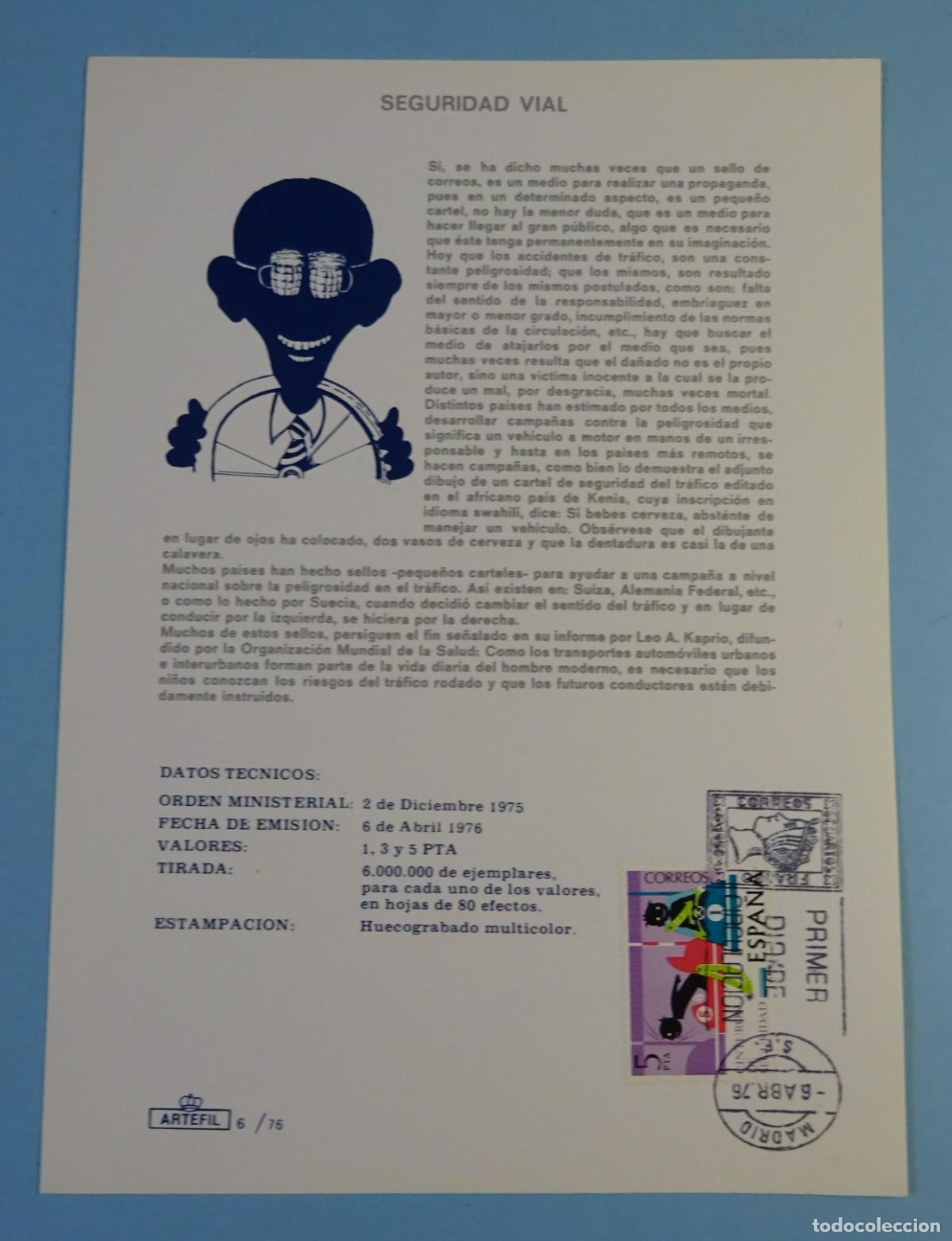 Sellos: SEGURIDAD VIAL. ARTEFIL 6 / 76 - Foto 1