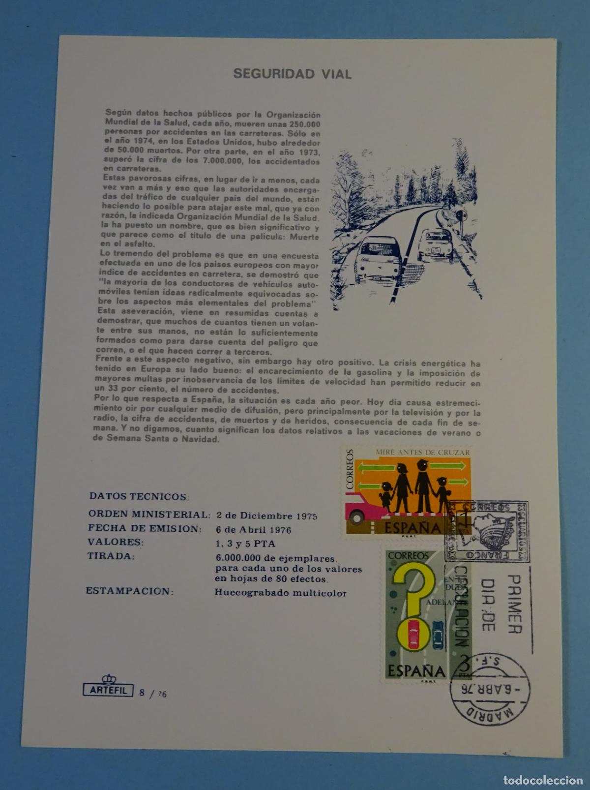 Sellos: SEGURIDAD VIAL. ARTEFIL 8 / 76 - Foto 1