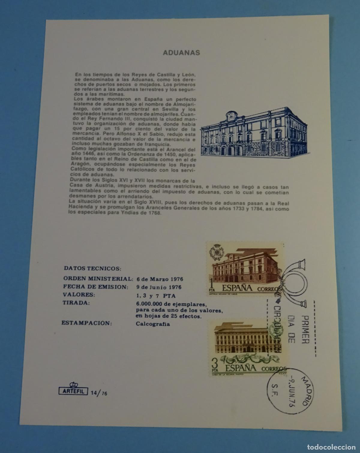 Sellos: ADUANAS. ARTEFIL 14 / 76 - Foto 1