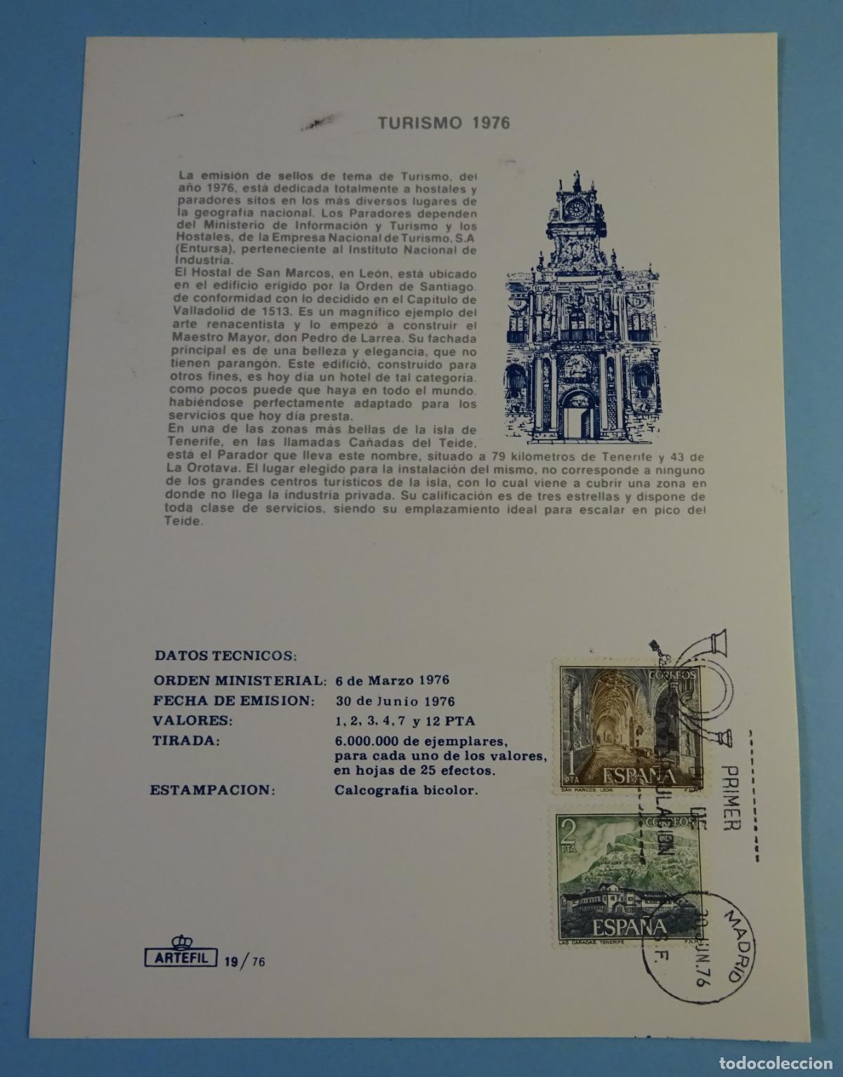 Sellos: TURISMO 1976. ARTEFIL 19 / 76 - Foto 1