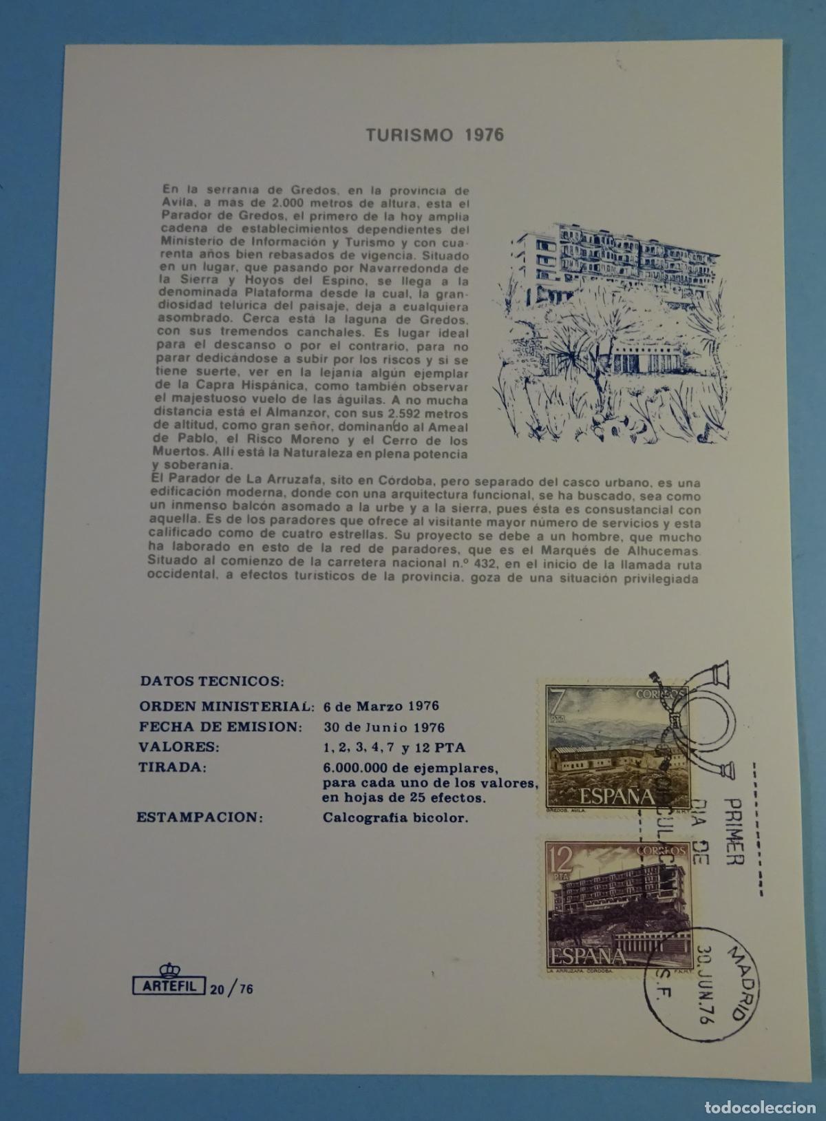 Sellos: TURISMO 1976. ARTEFIL 20 / 76 - Foto 1