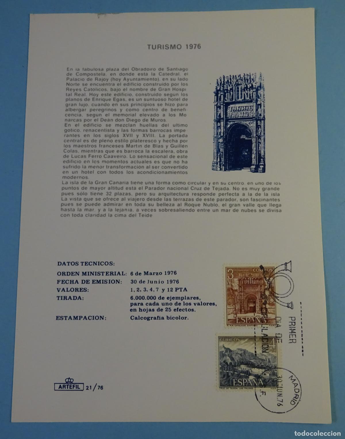 Sellos: TURISMO 1976. ARTEFIL 21 / 76 - Foto 1