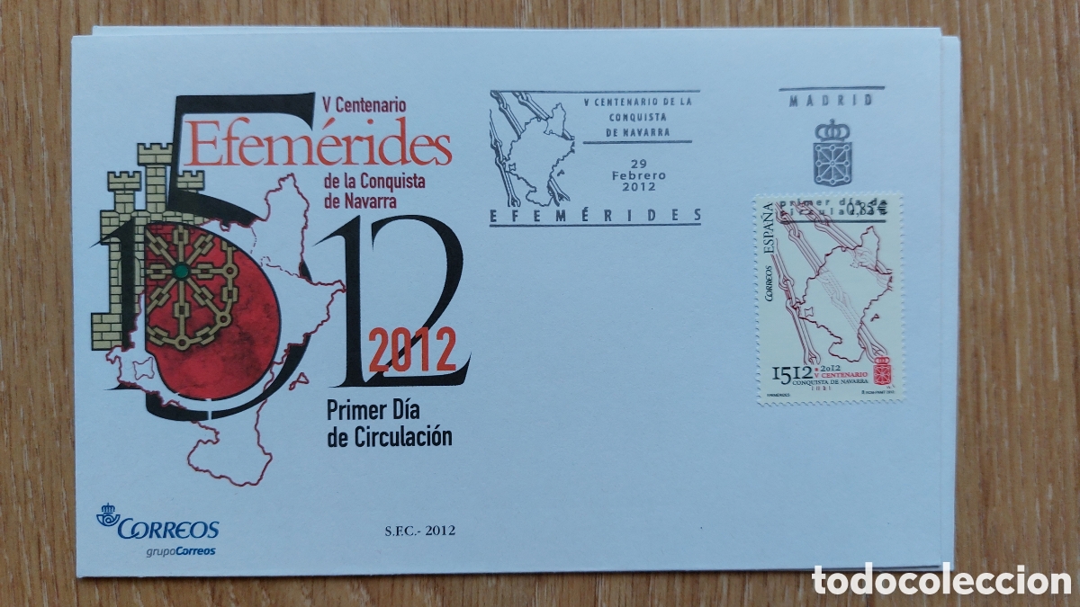 Sellos: Sobre primer d&iacute;a Espa&ntilde;a 2012 Navarra 4705 - Foto 1