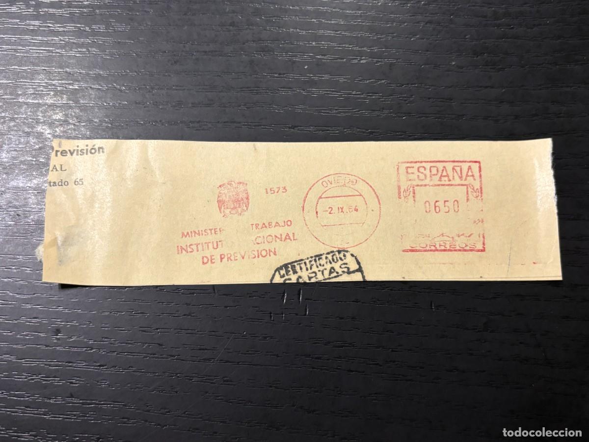 Briefmarken: FRANQUEO MEC&Aacute;NICO. MINISTERIO DE TRABAJO. INSTITUTO NACIONAL DE PREVISION. OVIEDO,1964. 6,50 PESETAS