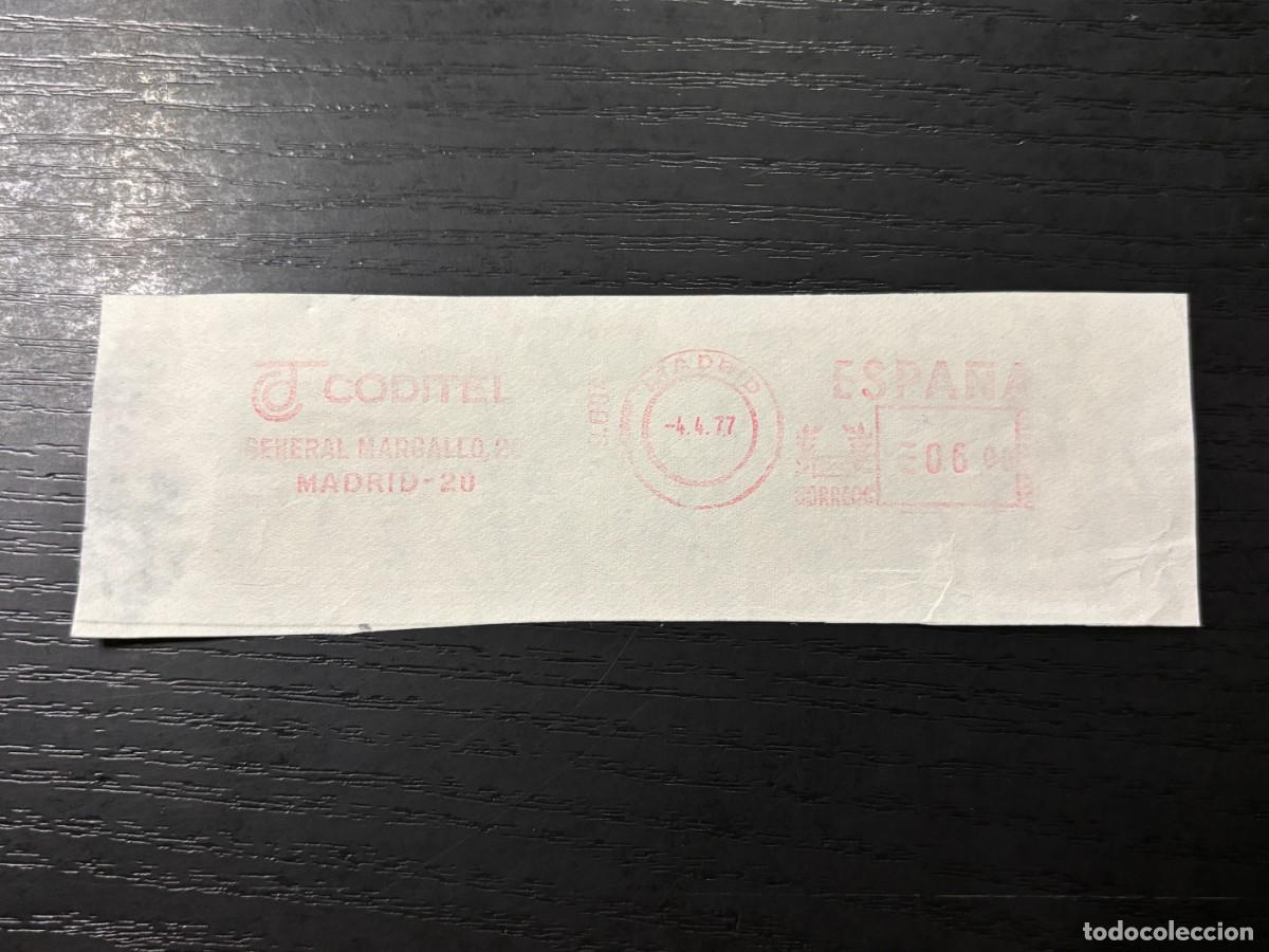 Sellos: FRANQUEO MEC&Aacute;NICO. CODITEL. MADRID, 1977. 6 PESETAS - Foto 1