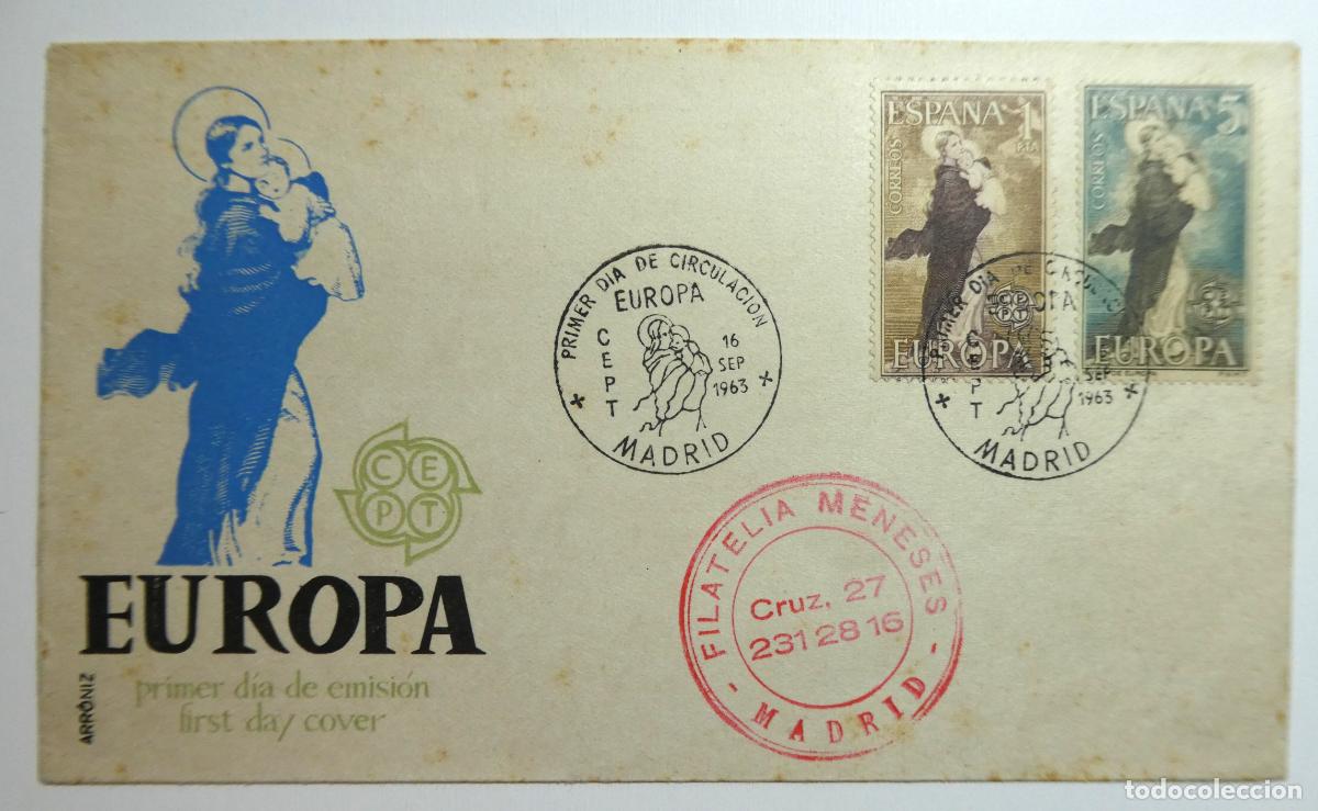 Sellos: SOBRE PRIMER DIA EUROPA 1963 - Foto 1