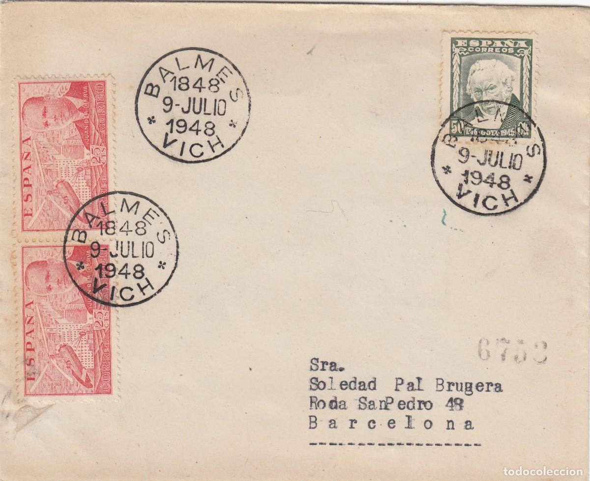 Sellos: 1948 MATASELLOS DE BALMES EN VICH - VIC - CERTIFICADO - Foto 1