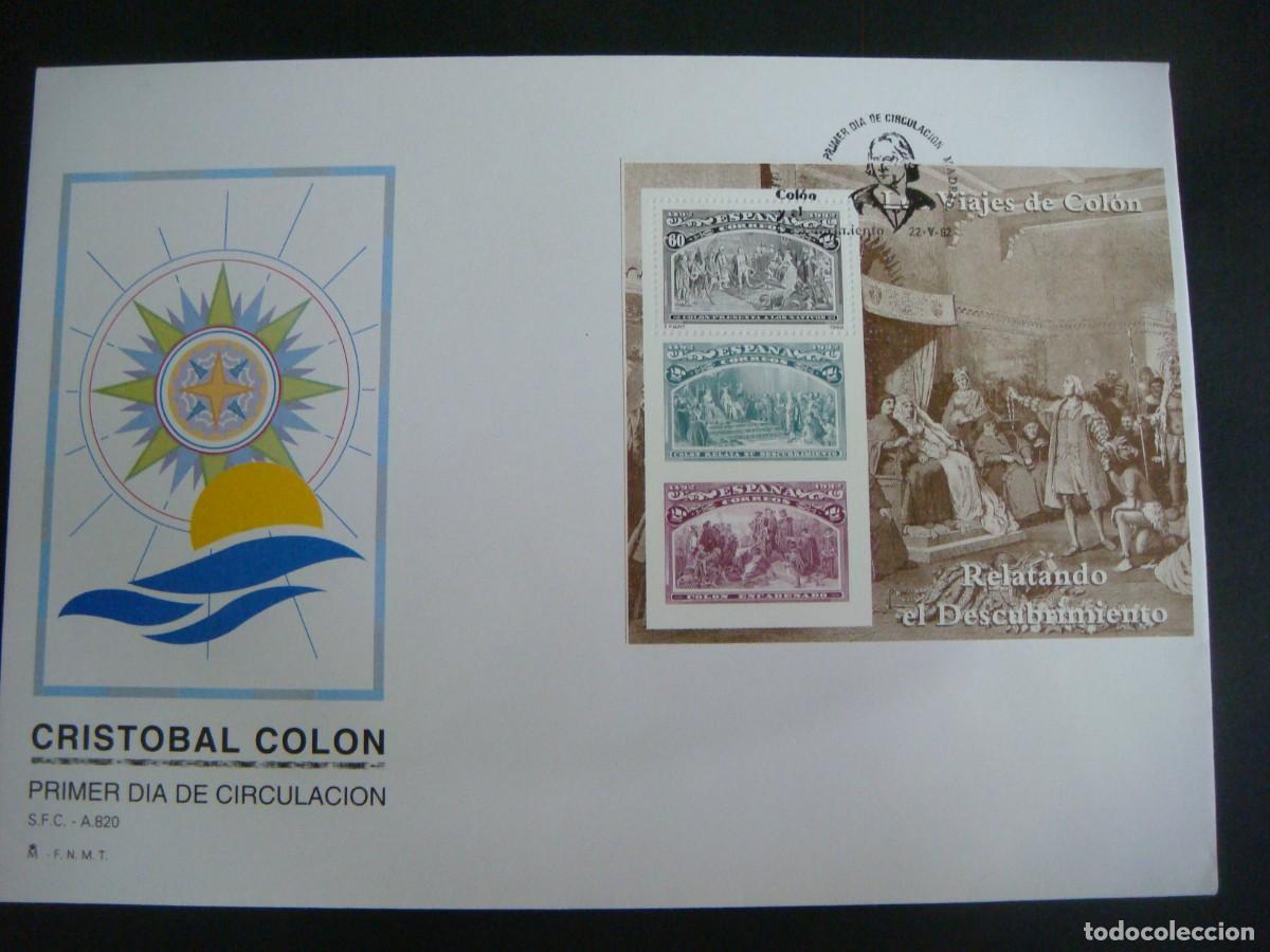 Sellos: SOBRE 1&ordm; DIA CRISTOBAL COLON-22-MAYO-92-(&) - Foto 1