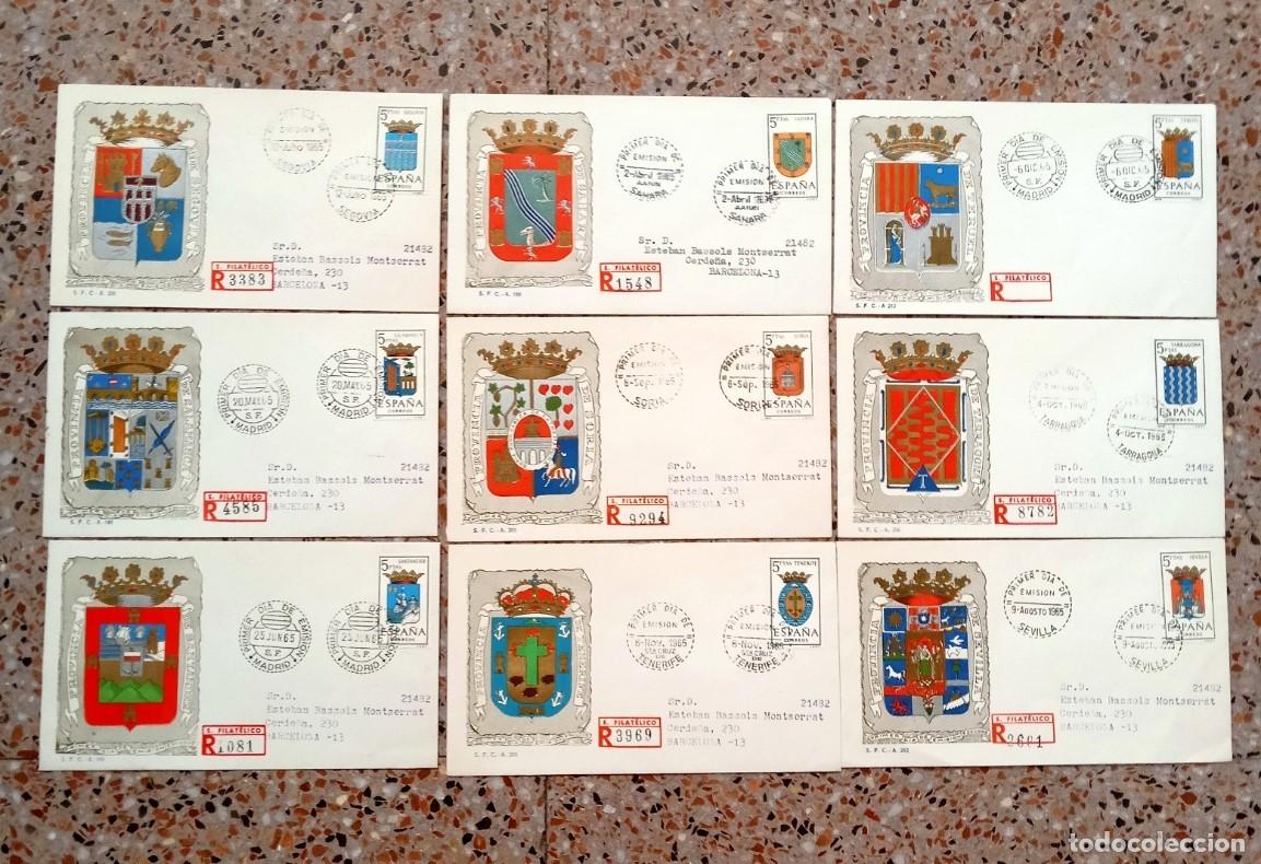 Sellos: LOTE X 9 . SOBRE PRIMER DIA . A&Ntilde;O 1966 - Foto 1