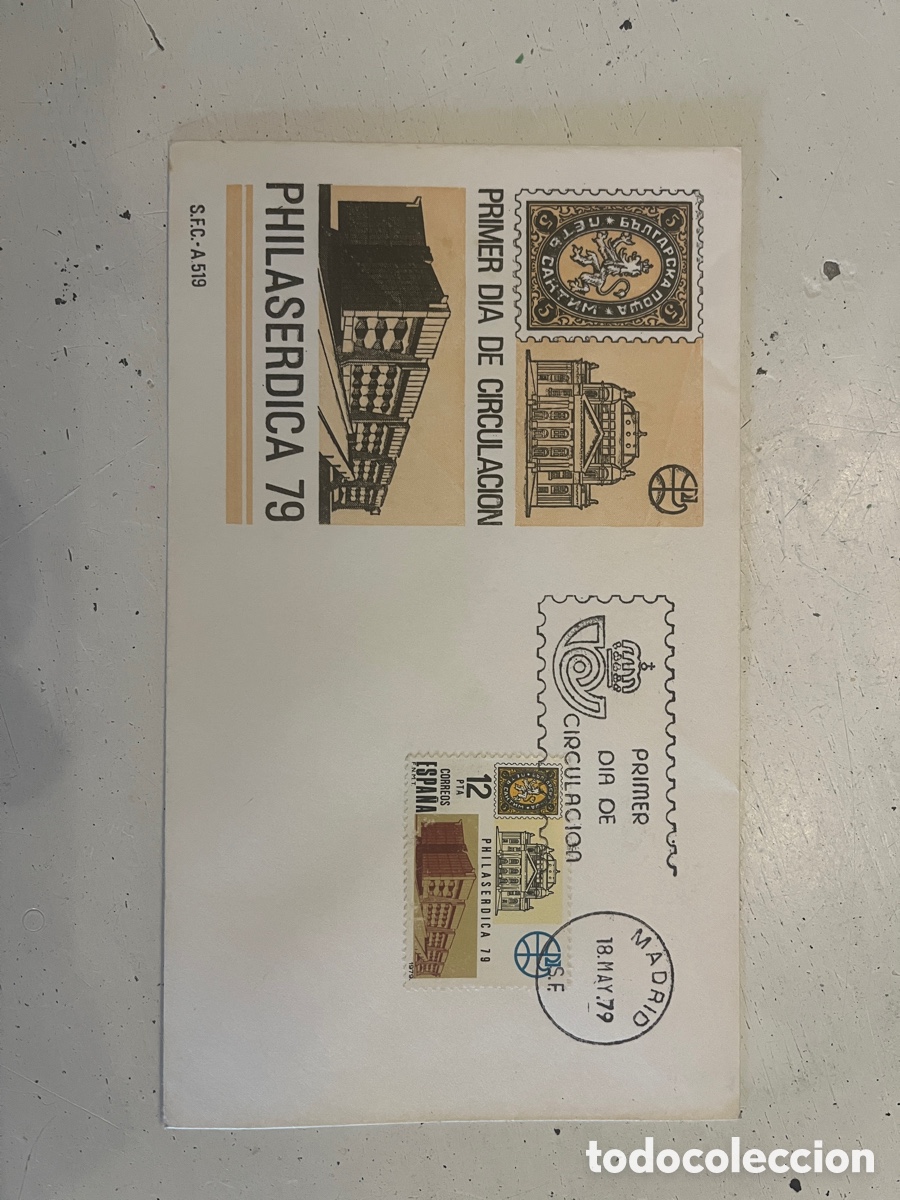 Sellos: SOBRE PRIMER D&Iacute;A DE CIRCULACI&Oacute;N PHILASERDICA 1979.