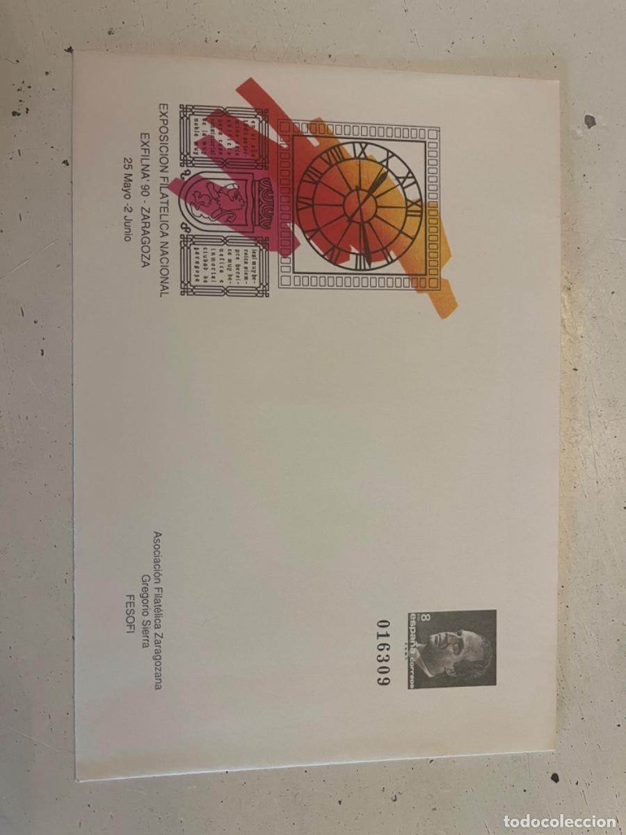 Sellos: I SOBRES EXPOSICION FILATELICA NACIONAL EXFILNA'90 ZARAGOZA.