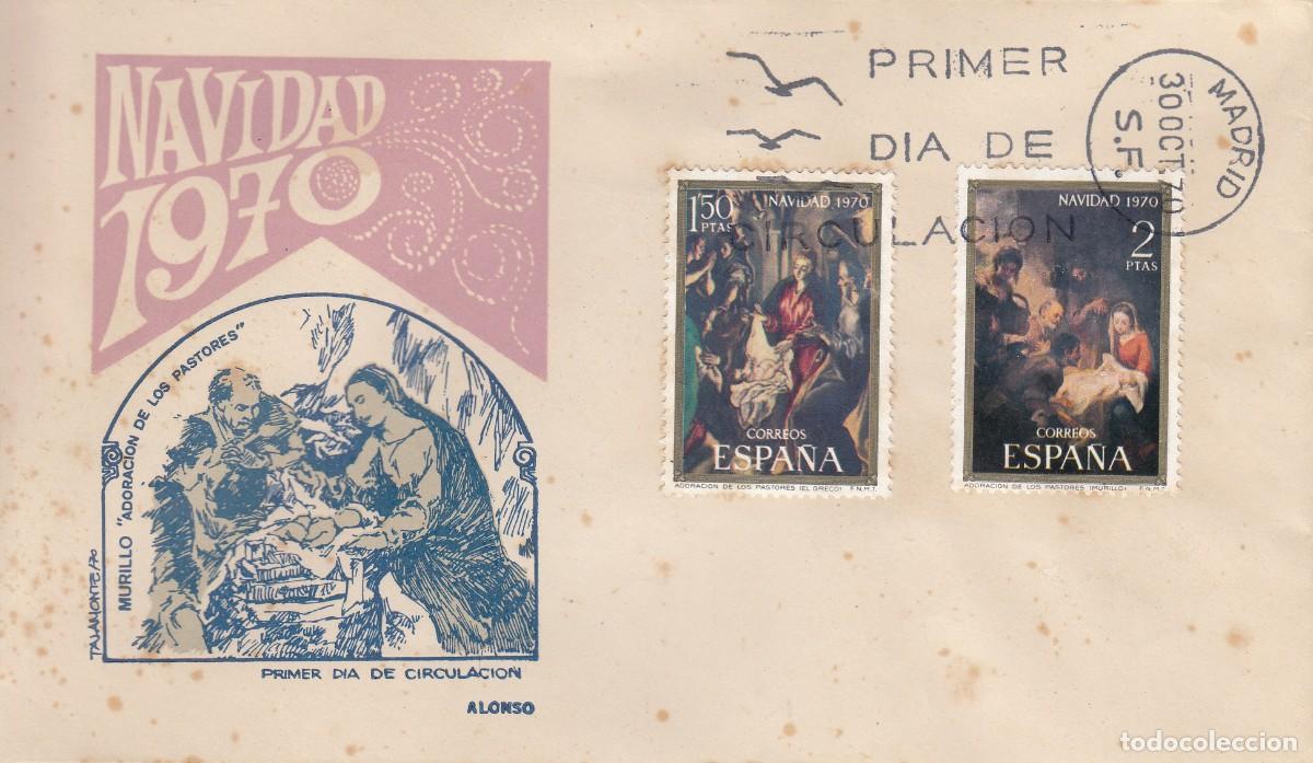 Sellos: SOBRE: 1970 MADRID. NAVIDAD - Foto 1