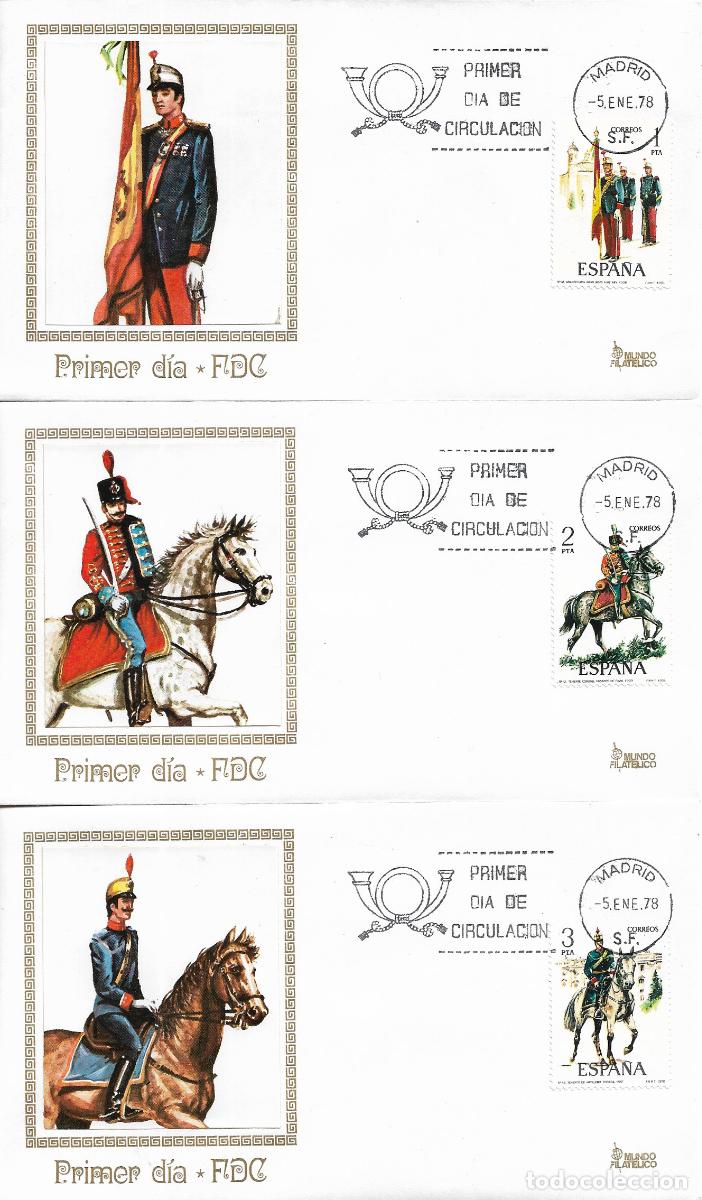 Sellos: UNIFORMES MILITARES IX GRUPO 1978 (EDIFIL 2451/55) EN CINCO SPD DE MUNDO FILATELICO MADRID RAROS ASI