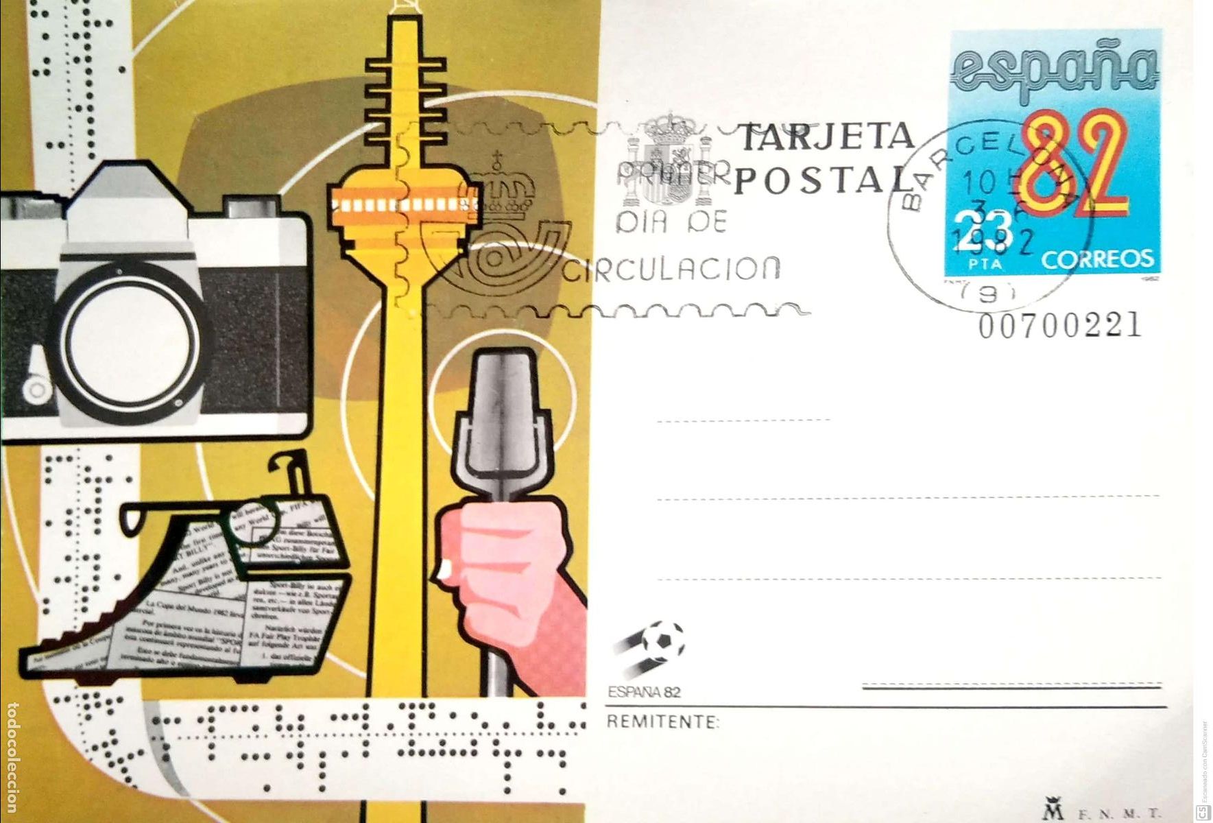 Sellos: Espa&ntilde;a. Entero Postal Espa&ntilde;a'82. Matasello Primer D&iacute;a. Ver foto