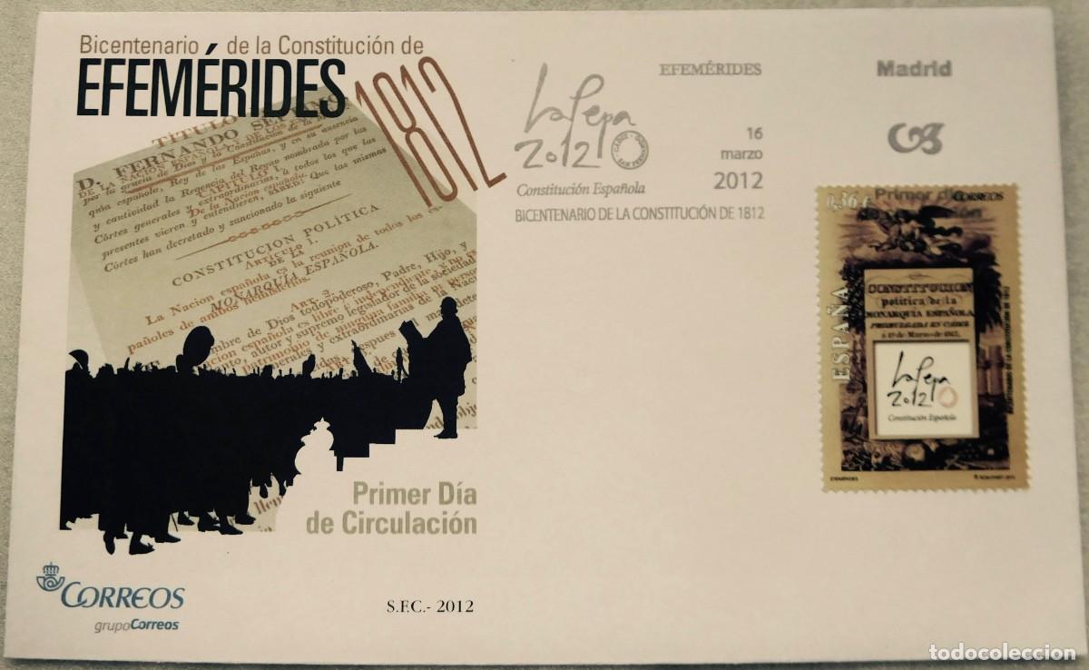 Sellos: Sobre de primer dia bicentenario de constituci&oacute;n de 1812 - Foto 1
