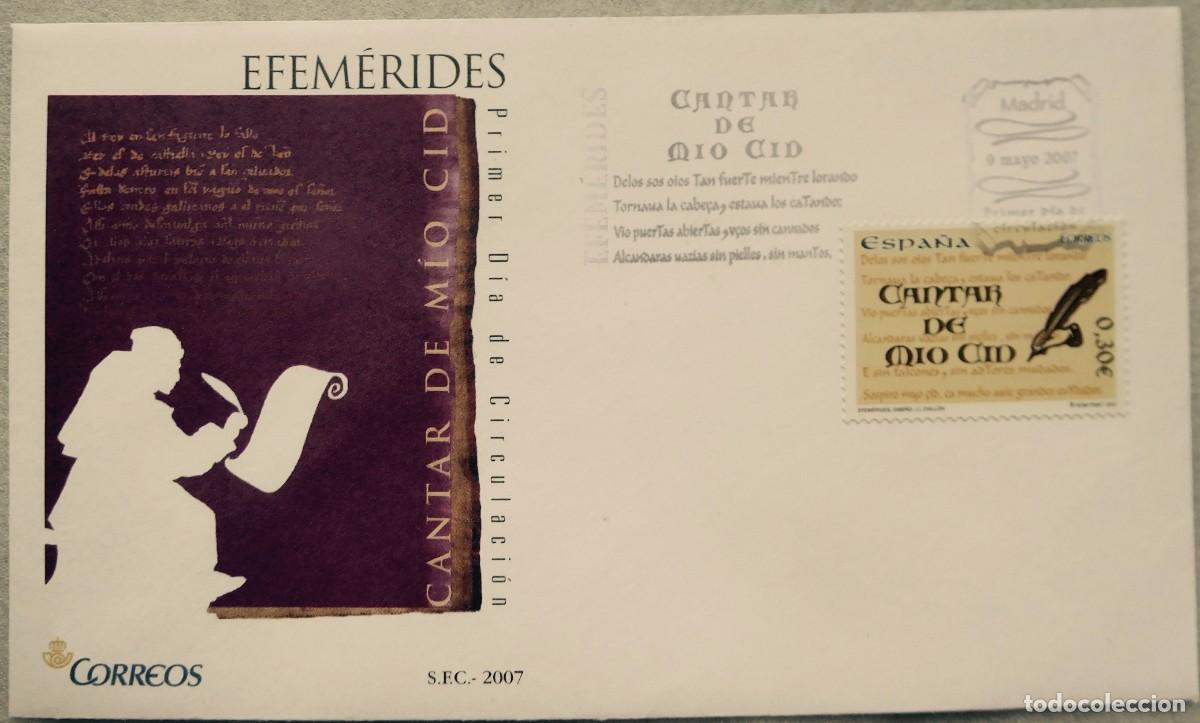 Sellos: Sobre de primer dia, Centenario del cantar de mio cid. - Foto 1