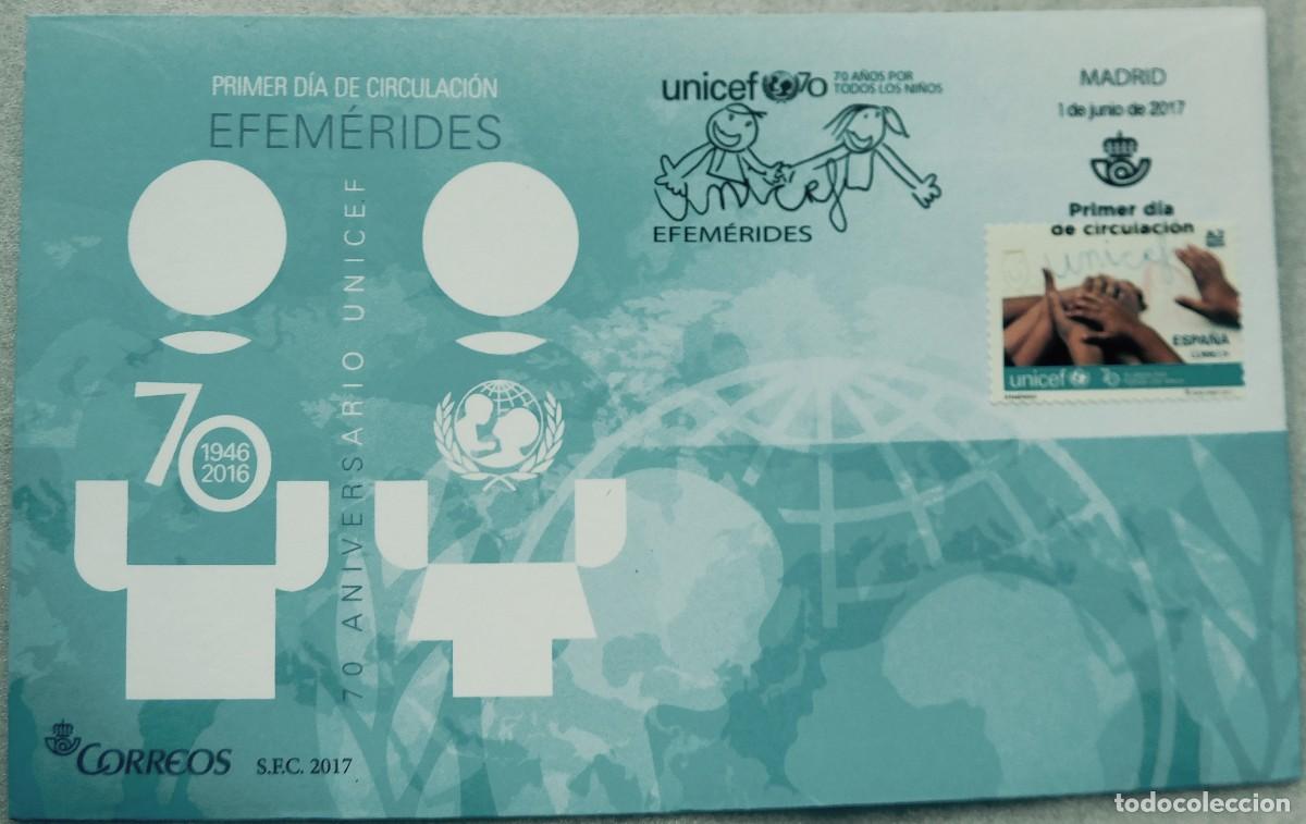 Sellos: Sobre de primer dia, aniversario Unicef - Foto 1