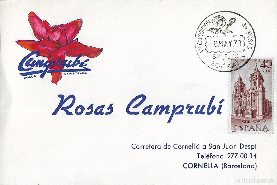 Briefmarken: ROSAS EXPOSICION NACIONAL, SAN FELIU DE LLOBREGAT (BARCELONA) 1971. MATASELLOS TARJETA CAMPRUBI RARO