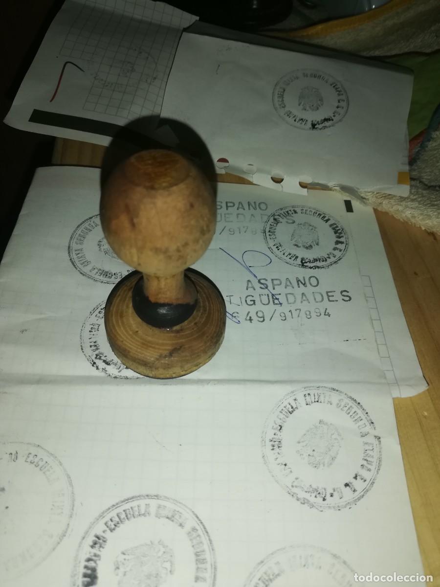 Sellos: Cu&ntilde;o tampon matasellos antiguo de madera - Foto 1