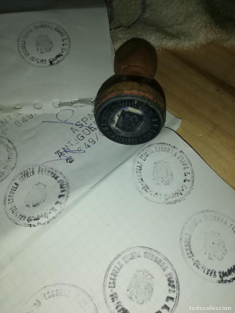 Sellos: Cu&ntilde;o tampon matasellos antiguo de madera - Foto 2