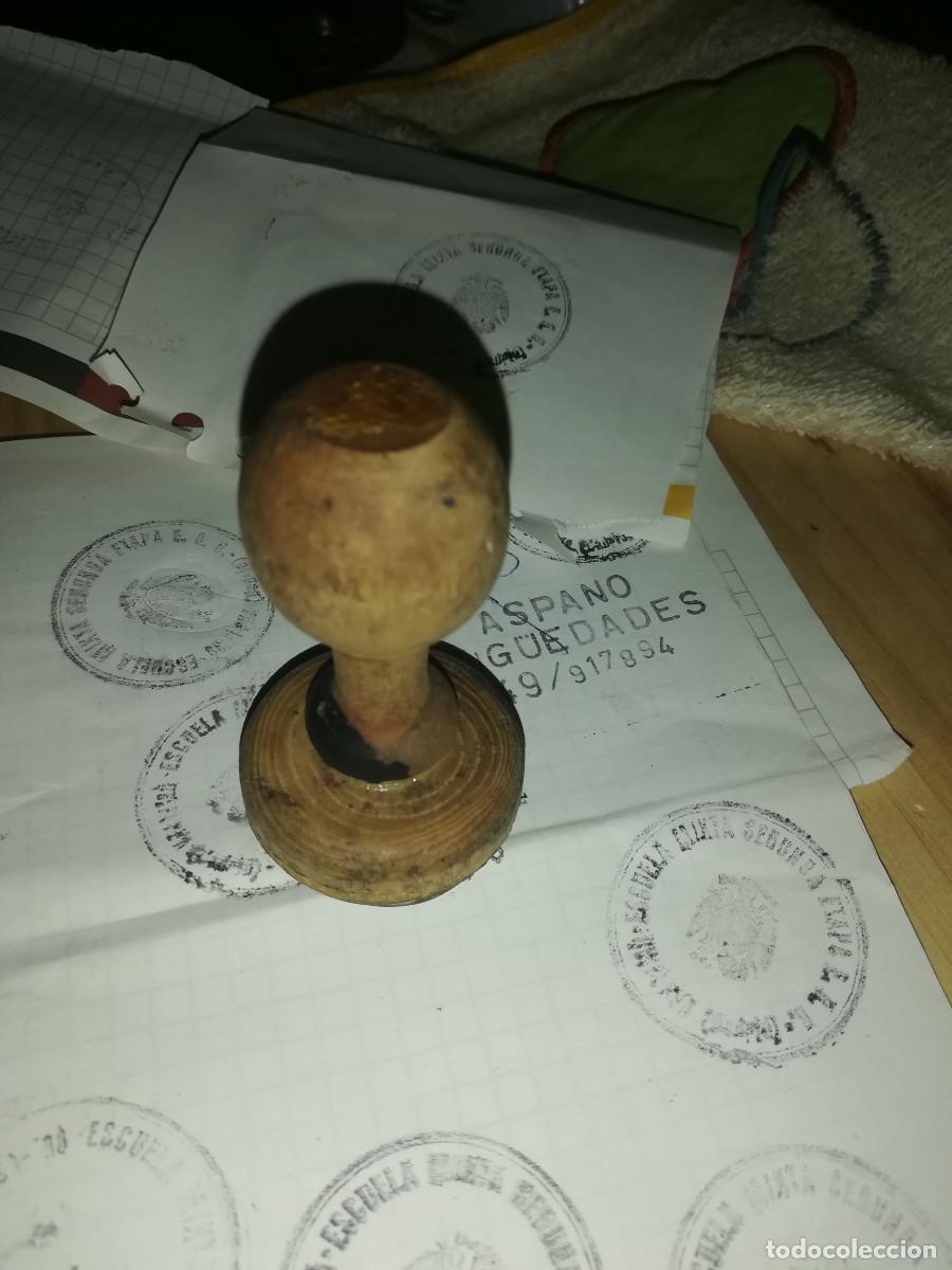 Sellos: Cu&ntilde;o tampon matasellos antiguo de madera - Foto 3
