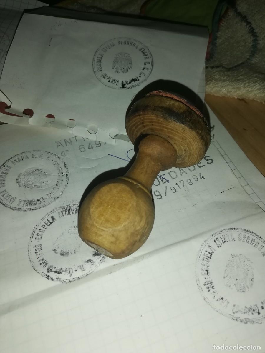 Sellos: Cu&ntilde;o tampon matasellos antiguo de madera - Foto 5