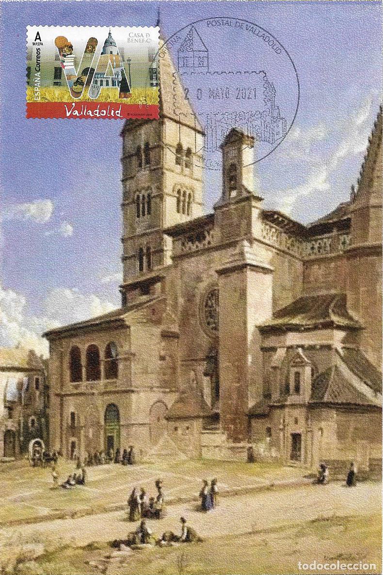 Sellos: IGLESIA SANTA MARIA DE LA ANTIGUA EN VALLADOLID RARO MATASELLOS OFICINA POSTAL 2021 EN TARJETA MOD 2