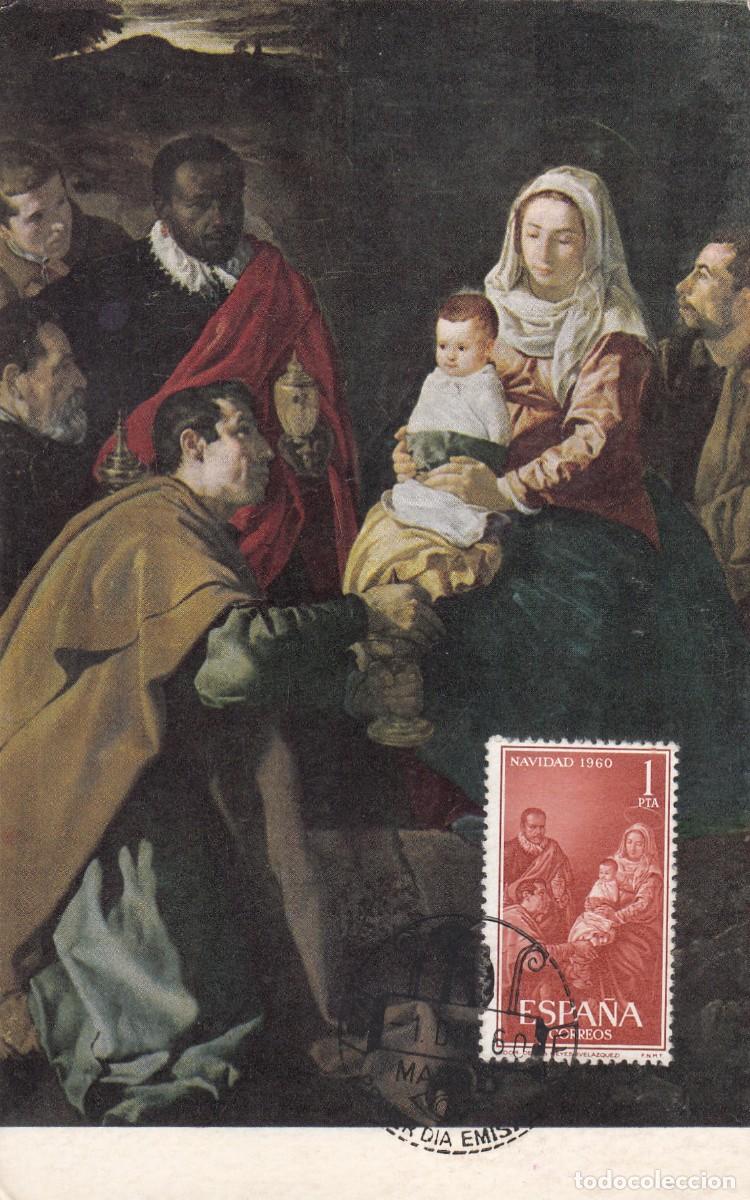 Sellos: TARJETA POSTAL: 1960 MADRID. NAVIDAD - Foto 1