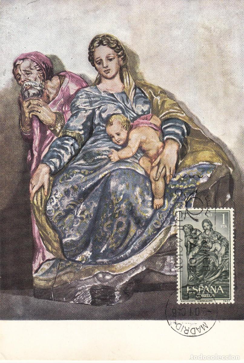 Sellos: TARJETA POSTAL: 1963 MADRID. NAVIDAD - Foto 1