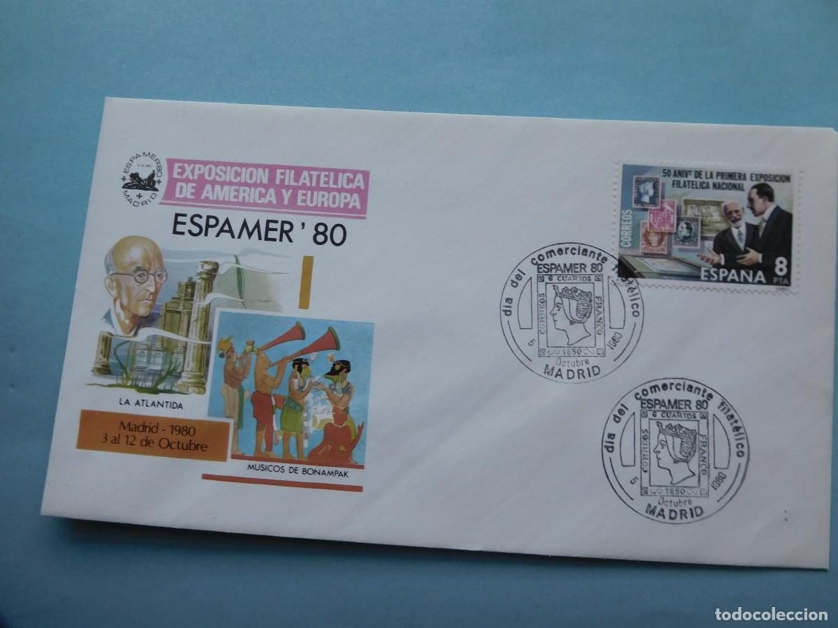 Sellos: Sobre de primer Espa&ntilde;er 80 - Foto 1