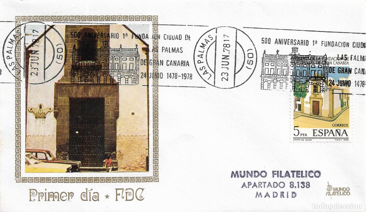 Stamps: 500 ANIVERSARIO FUNDACION CIUDAD DE LAS PALMAS CANARIAS 1978. MATASELLOS RODILLO SOBRE MF MOD 2 RARO
