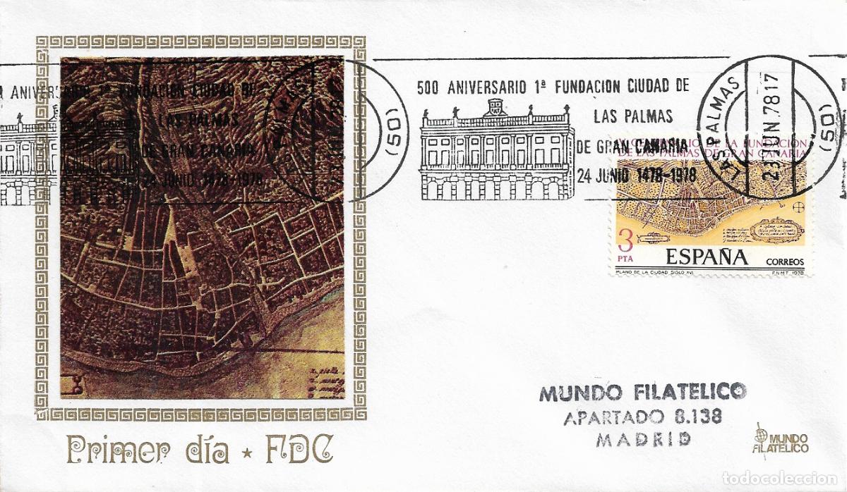 Stamps: 500 ANIVERSARIO FUNDACION CIUDAD DE LAS PALMAS CANARIAS 1978. MATASELLOS RODILLO SOBRE MF MOD 1 RARO