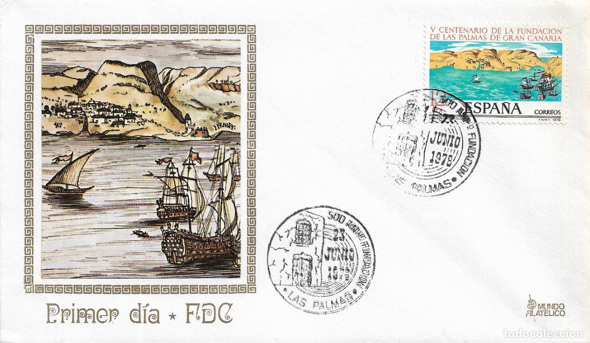 Sellos: 500 ANIVERSARIO FUNDACION CIUDAD DE LAS PALMAS (CANARIAS) 1978. MATASELLOS SOBRE MF PALMAS SIGLO XVI