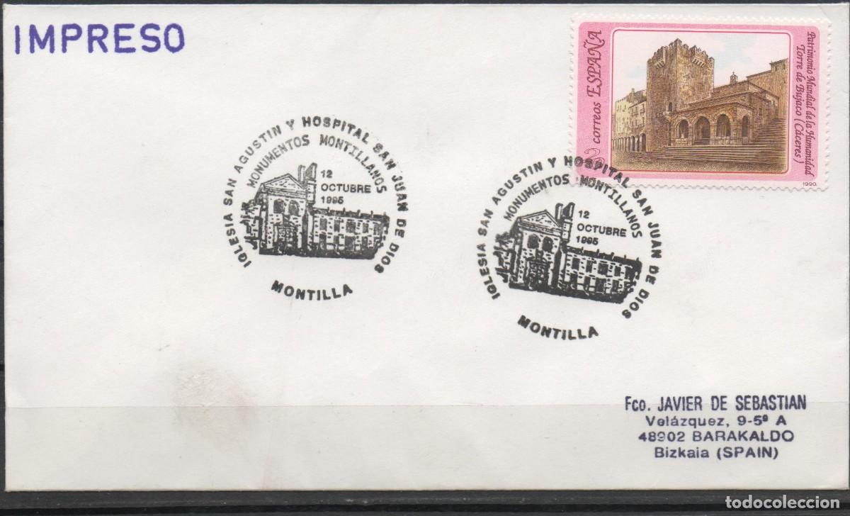 Sellos: SOBRE CON MATASELLO ESPECIAL DEL IGLESIA DE SAN AGUSTIN YHOSPITAL DE SAN JUAN DE DIOS DE MONTILLA DE