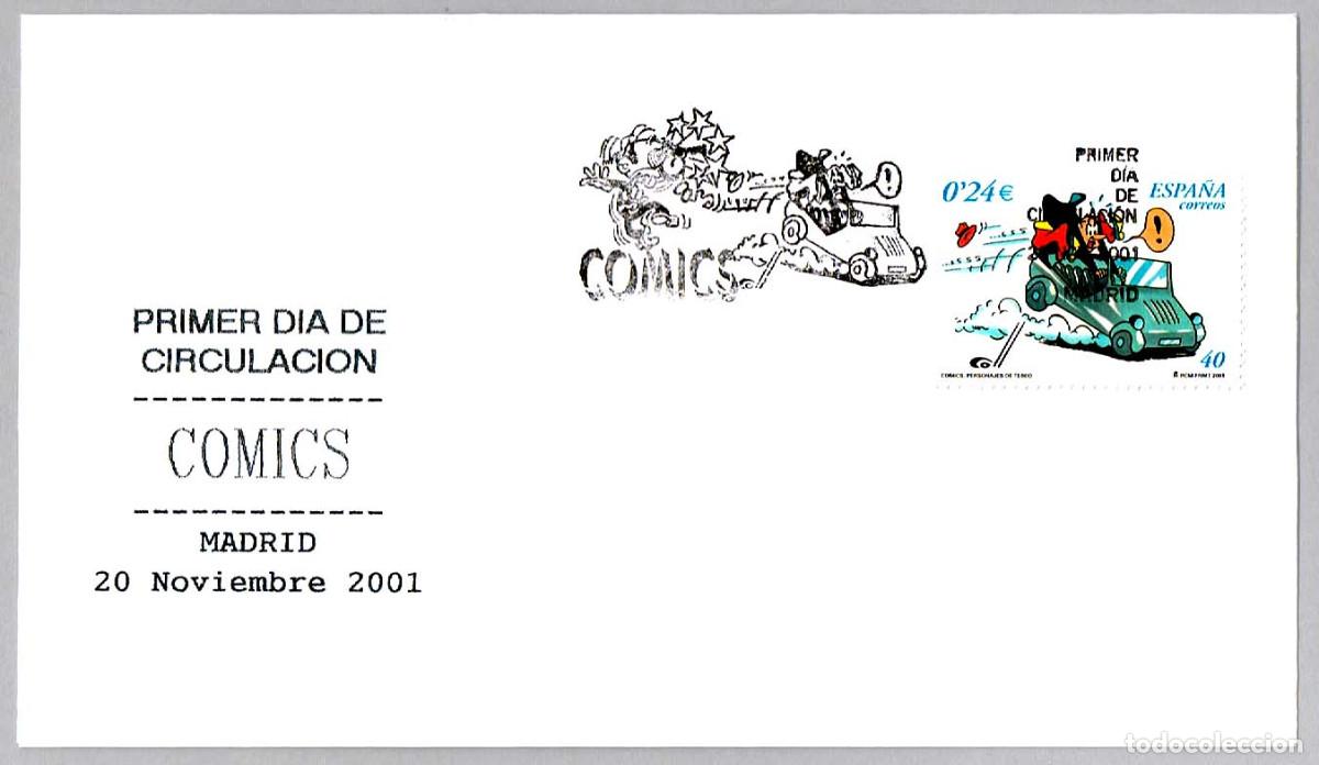 Sellos: Matasellos Primer Dia - COMICS. Madrid 2001 - Foto 1